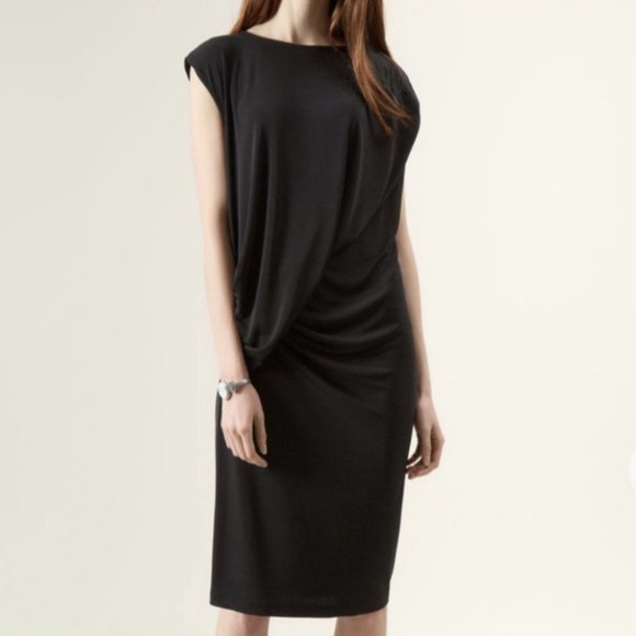 Hobbs London Black Ruched Chelsea Dress - Picture 6 of 9